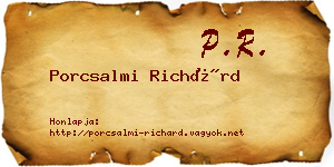 Porcsalmi Richárd névjegykártya